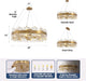 Gold Crystal Chandelier for Dining Room, 16-Light Modern Chandelier, 31.5-Inch K9 Crystal Raindrop Ceiling Light, Luxury Flush Mount Light Fixture for Kitchen Living Room Entryway Bedroom