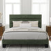 Queen Size Platform Bed Frame with Fabric Upholstered Headboard and Wooden Slats Support, Fully Upholstered Mattress Foundation/No Box Spring Needed/Easy Assembly, Green