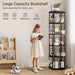 Black Rotating Five Tier Floorstanding Bookshelf Spin360