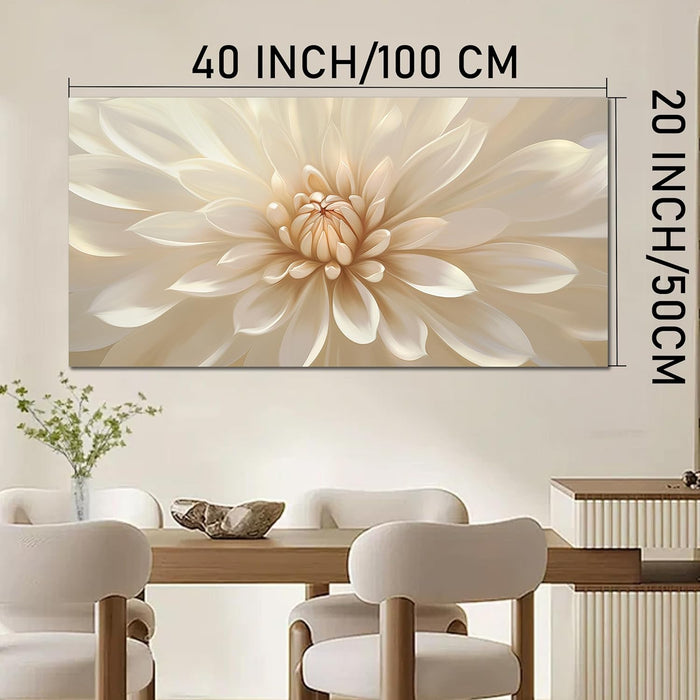 Large Floral Canvas Wall Art for Living Room Modern White Gold Flower Botanical Landscape Artwork for Teen Girl’S Room Bedroom Office Kitchen 20X40 Inch