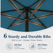 7.5Ft Patio Umbrella, Outdoor Table Market Umbrella with Smooth Crank Lift, 6 Windproof Fiberglass Ribs, UPF50+ UV Protection for Deck, Pool, Garden and Backyard