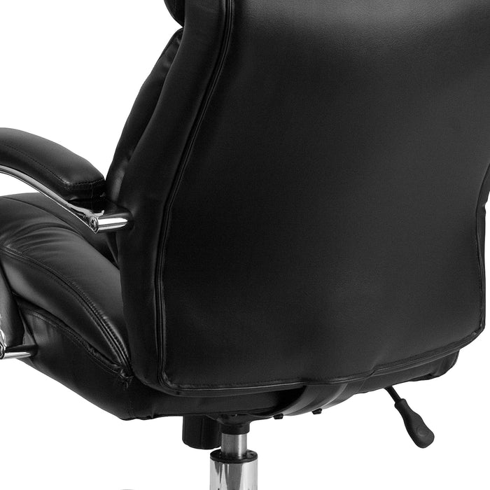 Hercules Series Leathersoft Swivel Office Chair with Loop Arms, Ergonomic High-Back Executive Chair with Padded Seat and Arms, Black