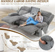Oversized Reclining Sofa with Flip-Up Middle Backrest, Manual 3 Seater Recliner Sofa, Wall Hugger Recliner Couch with Outlets/Usb Ports for Living Room, Bedroom(Gray, Sofa)