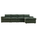 Sectional Sofa, 132" Oversized 4 Seater Couch with Ottoman for Living Room, Corduroy, Green