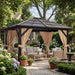 10X12 Ft Outdoor Gazebo Canopy with Heavy-Duty Aluminum Frame & Waterproof PVC Roof - Sun Shelter Tent for Backyard, Patio, Garden, Park Events