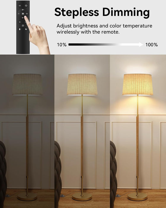 Boho Floor Lamp+Mid-Century Modern Wood Floor Lamp