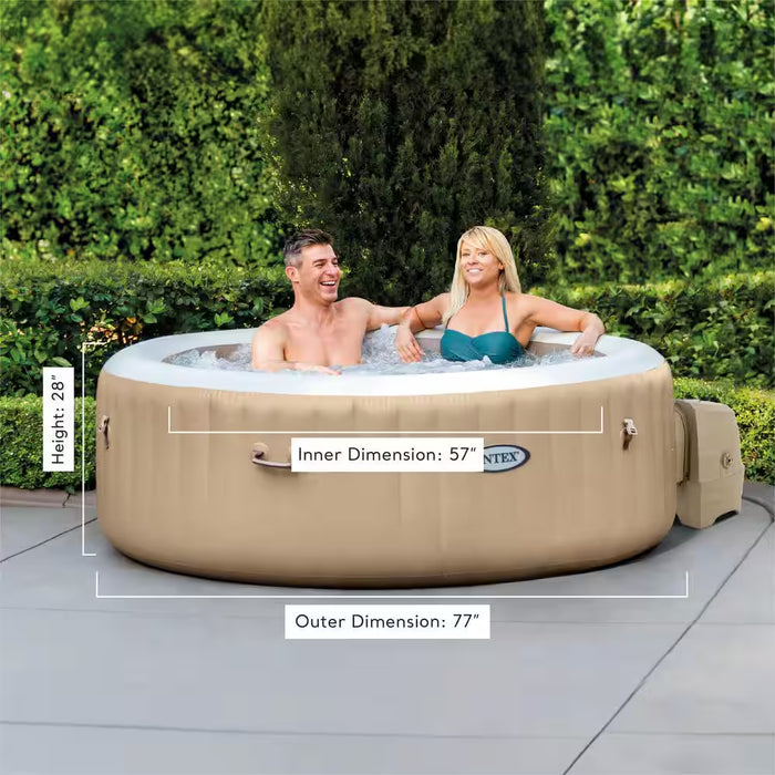 Purespa 4-Person 120-Jet Inflatable Hot Tub Spa Set