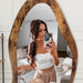 Full Length Mirror Wood Framed Full Body Mirror Wavy Retro Brown