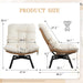 Swivel Wicker Chair PE Rattan Chair with Cushion, Oversized Patio Lounge Chair for Outdoor, Indoor, Balcony, Backyard, Garden, Living Room, Beige