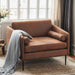 Oversized Bronzing Upholstery Club Chair Metal Legs