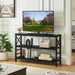 Sofa Table,Industrial Console Table with Storage,Entryway Table with Engineered Wood and Metal,3 Tier Shelf for Living Room,Hallway,Black,47 Inch