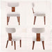Dining Chairs Set of 4, Mid-Century Modern Upholstered Kitchen Chairs with Curved Backrest and Linen Fabric Seat, Wood Leg Accent Chairs for Dining Room, Living Room, Bedroom, Linen Beige