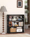 Three Shelf Black PowderCoatedSteel Bookcase Anti Tip