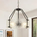 Matte Black Drum Crystal Chandelier Contemporary 17.7