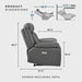 Power Double Recliner Sofa, Top Grain Leather Match Reclining Sofa with Pillow Top Armrests, Home Theater Seating, Wall Hugger Recliner Couch with USB Port, 87" W, Dark Gray