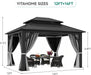 12x14 Ft Gazebo UVResistantCoating Galvanized Steel Outdoor