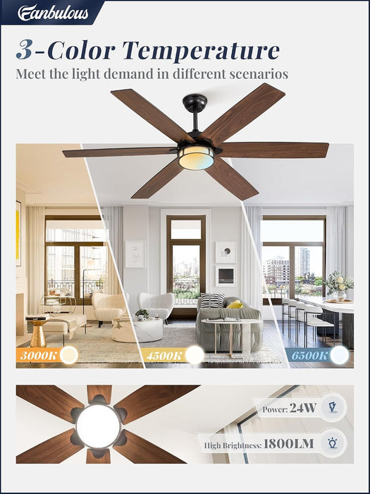60 Inch Contemporary Ceiling Fan Silent Performance
