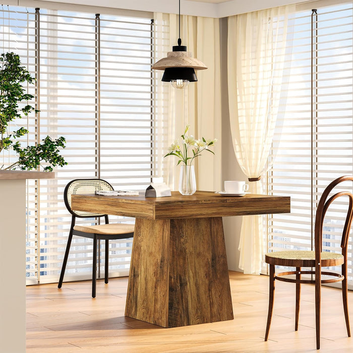 31.5" Small Dining Table for 4, Farmhouse Kitchen Table with Walnut Finish, Square Compact Dinner Table for Home Dining Room, Apartments, Office, Living Room & Restaurants, Walnut