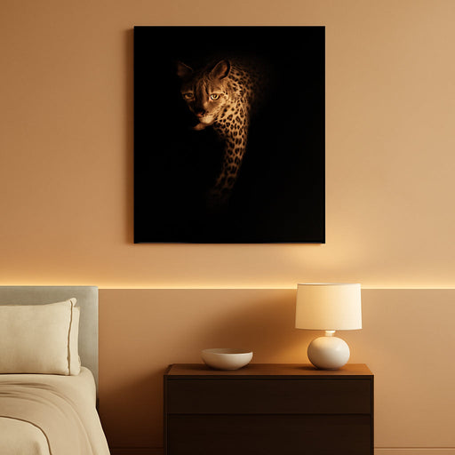 Leopard Wall Art Wildlife Portrait Photography Close-Up Animal Print Framed Artwork for Living Room, Bedroom, or Office Decor, 24"X36"