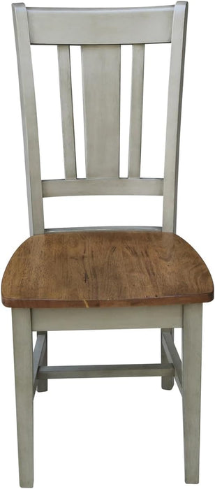 International Concepts San Remo Splatback Chair, Distressed Hickory/Stone