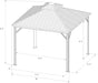 Caesar 10x10 Grey Metal Hardtop Gazebo NettingEnclosure