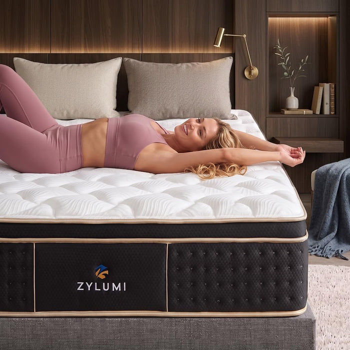 12 Inch King Mattress,Hotel Luxury Hybrid Mattress in a Box, Pocket Innerspring for Motion Isolation, 365-Night Trial & Forever Warranty
