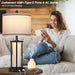 27Inch Tall Bedside Table Lamps with Charging Ports for Living Room,Traditional Lamp with Night Light for Bedroom Nightstand,Single Black
