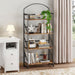 Arched Bookshelf 4 Tier Shelf Storage Organizer Bookcase,No Assembly Folding Book Shelf for Living Room,Bedroom Home Office Rack Bookhelves