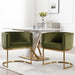 Upholstered Comfy Dining Chairs Set of 2 Kitchen and Dining Room Chairs with Arms Mid Century Modern Dining Chair with Gold Metal Legs for Dining Room Restaurant Cafe Living Room, Velvet Green