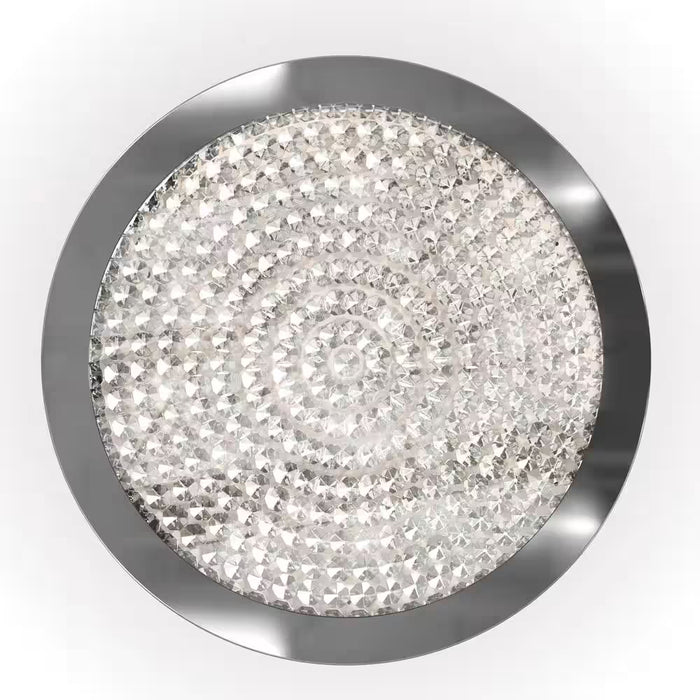 Glam 13.5 In. 1-Light Modern Chrome Integrated LED Flush Mount Ceiling Light Fixture for Kitchen or Bedroom