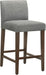 Counter Height Bar Stools Set of 3, 27" H Seat Height Upholstered Barstools, Fabric in Fog Grey