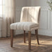 Upholstered Parsons Chair Set of 2, Linen Fabric Khaki Striped Dining Chairs with Walnut Wood Leg Cushioned Back Modern Rustic Side Chairs for Living Room/Kitchen/Dining/Restaurant