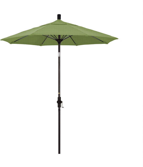 7.5' round Crank Lift, Collar Tilt, Aluminum Pole, Fiberglass Rib Patio Umbrella, Bronze Finish