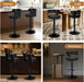 Bar Stools Set of 2, Adjustable Swivel Bar Chairs with Faux Leather Upholstery, Counter Height and Wooden Backrest for Kitchen Islands, Black