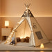 Teepee Tent for Kids with Light & Mat, Toddler Tents Indoor Play Tent Playhouse, Toddler Tipi Cotton, Tee Pee Tents for Kids Indoor, Boys & Girls Teepee,Children Room Playhouse