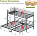 AllSteelFrame Triple Bunk Bed TwinXL Guardrails Durable