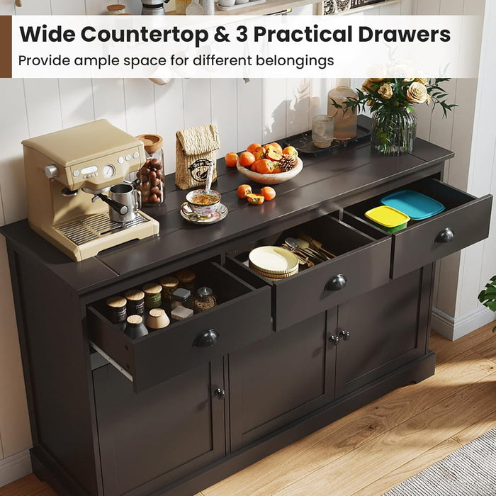 Sideboard Buffet Cabinet with Storage, Modern Coffee Bar Station