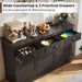 Sideboard Buffet Cabinet with Storage, Modern Coffee Bar Station