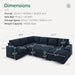 Sleeper Sectional Sofa with Pull Out Bed U Shaped Sectional Couch with Storage Chaise Velvet Sectional Sleeper Sofa Bed for Living Room, Dark Blue