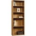 Beginnings 3-Shelf Bookcase, Bookshelf with Adjustable Storage Shelves, 24.57" L X 11.5" W X 71.181" H, Highland Oak