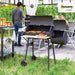 Charcoal Grill with Offset Smoker, 231 Sq.In. Cooking Area, Barrel BBQ Grill and Smoker Combo with Side Tables, Shelf, Thermometer, Wheels for Outdoor Patio Backyard Party Event Gathering