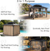 10X12Ft Hardtop Outdoor Gazebo Curtain Netting SandBeige
