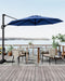 10FT Patio Umbrella Outdoor Large Cantilever Umbrella Market Sun Shade Windproof Offset Umbrella with 360-Degree Rotation for Garden Deck Pool Patio