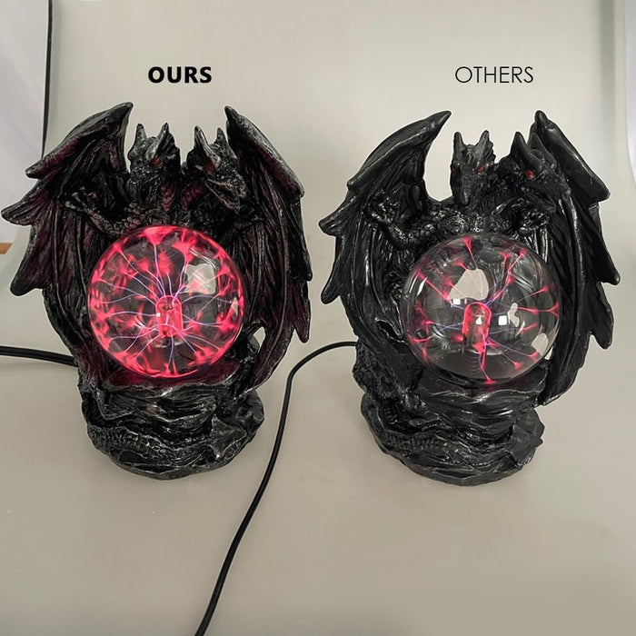 Plasma Ball Lamp Touch Sensitive,Party Magical Electrostatic Red Color Crystal Ball for Halloween (Evil Dragon)