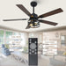 52" Farmhouse Ceiling Fans with Lights and Remote, Outdoor Ceiling Fan Dual Finish 5 Blades 6-Speed Quiet and Reversible DC Motor, Ceiling Fan with Light for Bedroom Living Room and Patio