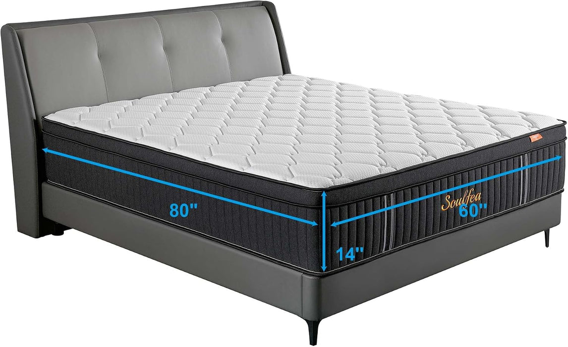Queen Mattresses,10 Inch Queen Size Mattresses in a Box,Memory Foam Hybrid White & Black Mattress with Provide Support and Improve Sleep,Pressure Relief,Medium Firm