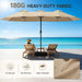 15FT Double-Sided Patio Umbrella with Base Included