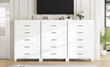 5 Drawer Dresser for Bedroom - Farmhouse 44.9" Tall Chest of Dresser with Large Storage, Rubst Wood Construction for Living Room, Hallway & Entryway - White