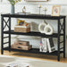 Sofa Table,Industrial Console Table with Storage,Entryway Table with Engineered Wood and Metal,3 Tier Shelf for Living Room,Hallway,Black,47 Inch