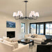 35.82In Black Modern Farmhouse Chandelier with Shades, 6-Light Large Chandelier for Living Room, Dining Room Pendant Light Fixture, Adjustable Traditional Chandelier for Kitchen Bedroom Entryway Foyer